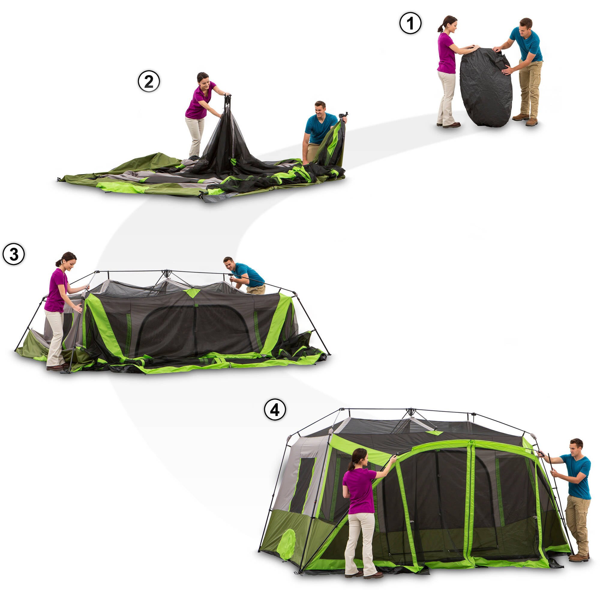Cheap Goat Tents 9 Person 2 Room Instant Cabin Tent With Screen Room, Large Camping Tent, Outdoor Shelter (US Stock)   